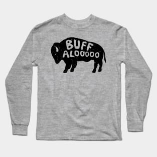 Distressed Lucky Buffalo Design Long Sleeve T-Shirt